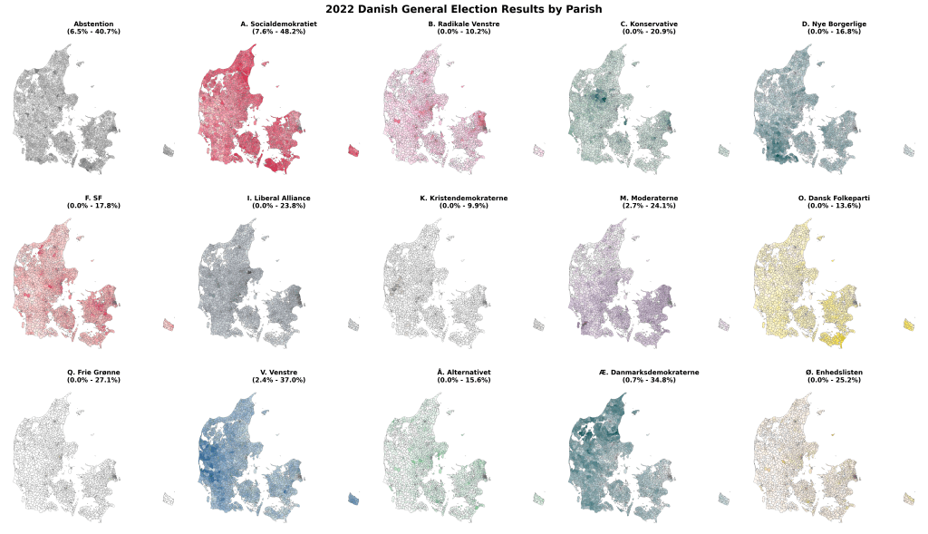 Detailed maps of DK voting from 2022
